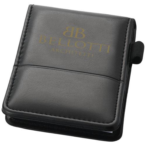 Bloc-notes Flemming Jotter 10607700 - format A7 en simili cuir brillant avec 40 feuilles, passant pour stylo et poches pour cartes de visite_0