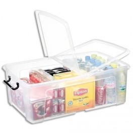 CEP BOÎTE DE RANGEMENT SMART BOX STRATA AVEC COUVERCLE CLIPSÉ DIMS INT.36X59,1X21,6CM TRANSPARENT 50L