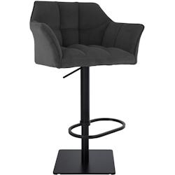 CLP Tabouret de bar Damaso Cord Gris foncé/Noir - gris textile 326337_0