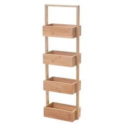 Décoshop26 - Étagère de salle de bain rangement avec 4 paniers bambou 88x28x15cm 04_0005168 - 3000439932696_0