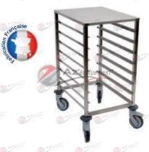 Échelle basse premium - ECHB005 - structure inox 18/10 avec roulettes pivotantes Ø125 et freins_0
