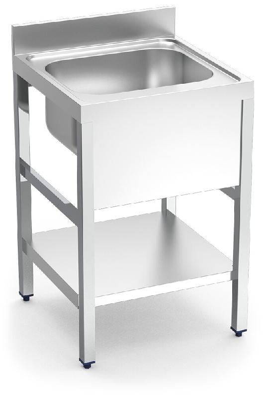 Évier avec support et étagère avec une cuve 800x700x850 mm. - FRI056204_0