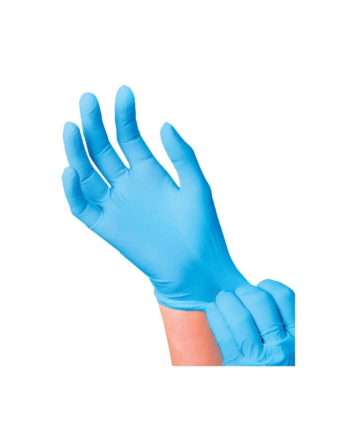 Gants nitrile jetables - boîte de 100 - couleur bleue - tailles XS à XL - protection optimale_0