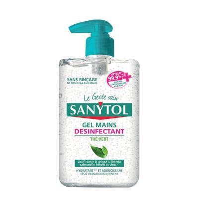 Gel mains désinfectant hydratant Sanytol thé vert 250 ml_0