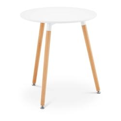 Helloshop26 - Tables salle à manger cuisine plateau rond diamètre 60 cm coloris blanc 14_0003603 - 3000233738982_0
