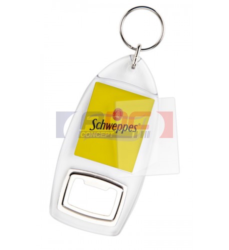 Lot de 100 porte-clés acryliques décapsuleur CR-AB - 5 couleurs - personnalisables avec double marquage_0