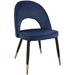 Mobiliara Chaise de restaurant James velours bleu nuit TTD - métal 05134/01_0