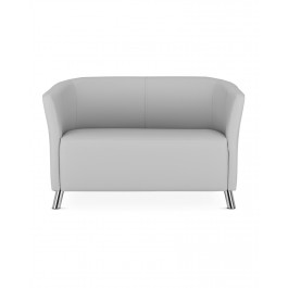 Canapé club 2 places NS-Columbia-Duo - Simili cuir non-feu - Piètement chrome brillant_0