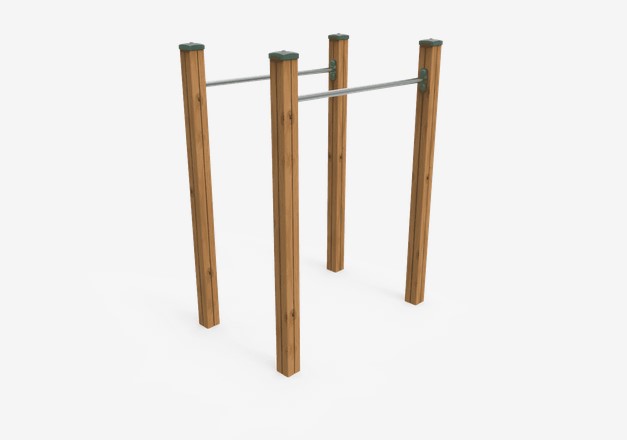 Parcours sportif - Bar Walk JCIR06 - Work-Fit en bois lamellé et acier inoxydable_0