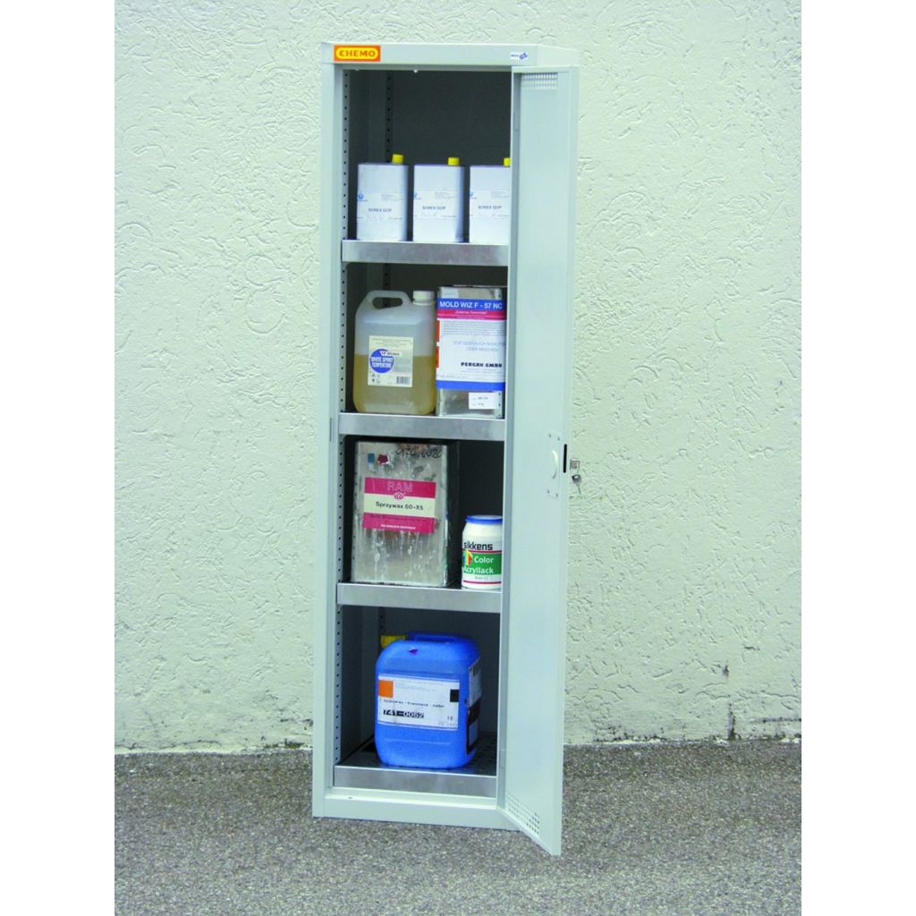 Phyto 1 (50x50x195) - Armoire phytosanitaire en acier époxy gris - Collvert - 50 kg avec étagères de rétention et serrure renforcée_0
