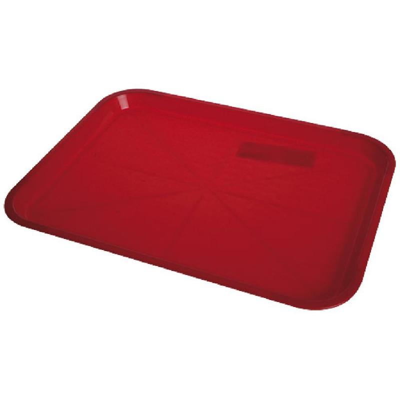 PLATEAU FAST FOOD PLASTIQUE ROUGE 34,5X26,5 X 25 FIRPLAST