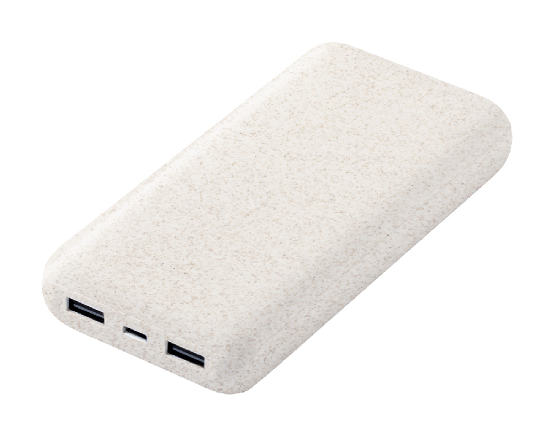 Power Bank écologique en plastique de paille de blé - 20 000 mAh - 2 ports USB et 1 port USB-C_0