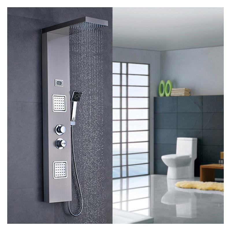 AURALUM PANNEAU DE DOUCHE HYDROMASSANTE THERMOSTATIQUE COLONNE DE