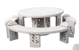 Table de pique-nique tradi / béton / ronde_0