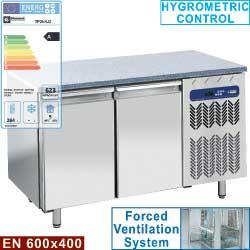 Table frigorifique ventilée 2 portes 600x400 - top en granit - TP2N/LG - robuste et performante_0