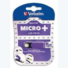 VERBATIM CLÉ USB 2.0 MICRO PLUS AVEC CAPOT DE PROTECTION 8GO VIOLET 97760+REDEVANCE