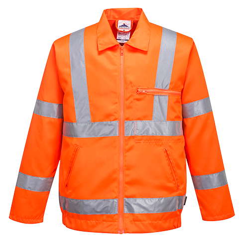 Veste poly-coton haute visibilité RIS orange RT40 - Taille 3XL - bandes réfléchissantes et norme EN ISO 20471_0