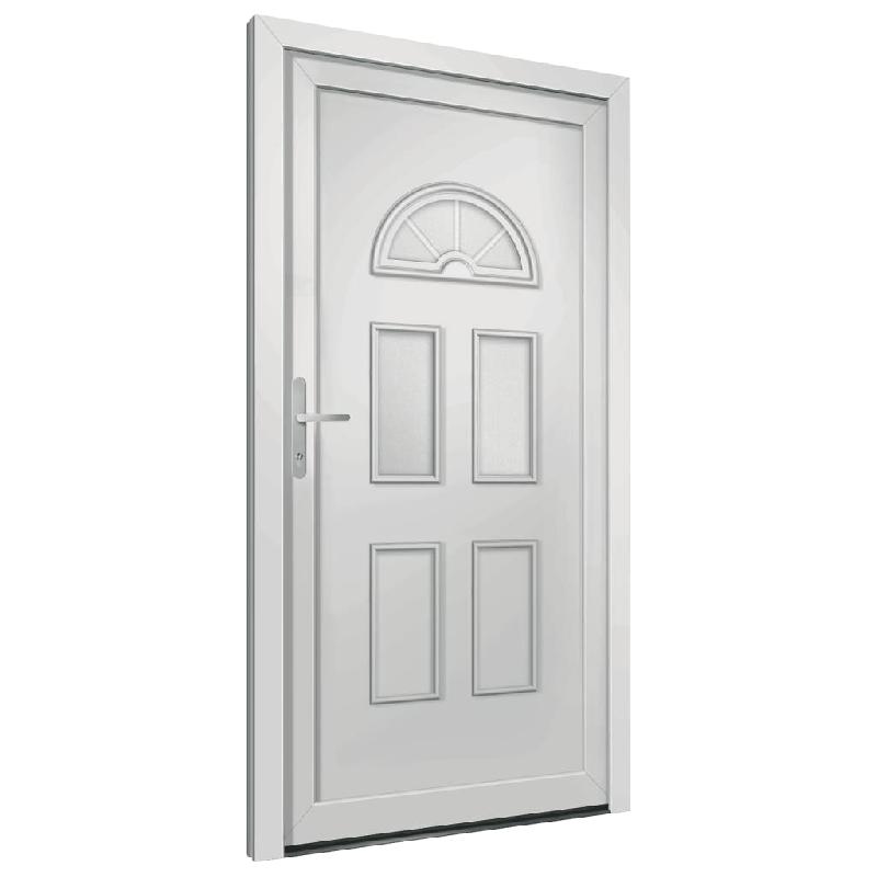 Vidaxl porte d'entrée blanc 88x200 cm pvc 3187911_0