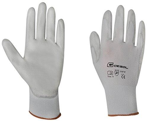 Gants de travail confortables Micro Flex - Taille 10 en nylon avec revêtement PU - Gris - Références 528910 et 528914_0