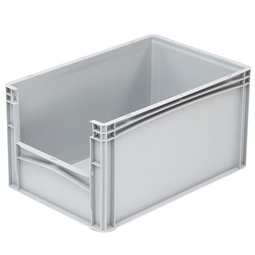 Bac de rangement avec ouverture Norme Europe 600 x 400 x 320 mm Gris - Réf : BAC159BE6432020_0
