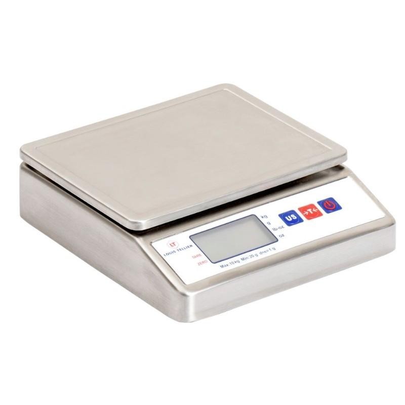 Balance électronique professionnelle compacte Louis Tellier - 5kg - IP67 - précision 0,5g - acier inoxydable_0