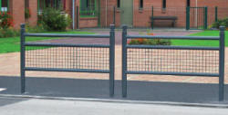 Barrière urbaine LINEA Pommeau City - 1572 mm - Grillage à maille carrée - Acier peint sur zinc RAL_0