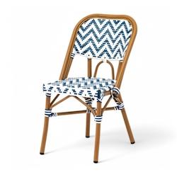 Bistromania Chaise de terrasse ALMA - Tressage bleu et blanc - EA021_0