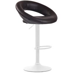 CLP Tabouret de bar Olinda en similicuir Marron/Blanc - marron polyester 315775_0
