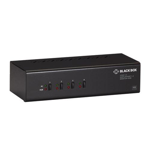 Commutateur KVM 4 ports - Double écran, DisplayPort 1.2 et HDMI 2.0, 4K 60Hz, Hub USB 3.1, audio_0