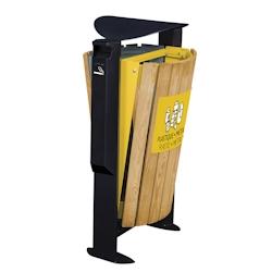 Rossignol - Corbeille 2x60L recyclable - non recyclable avec cendrier 3L ARKEA BOIS - jaune Bois manufacturé 56369_0