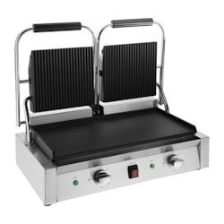 Grill Panini Professionnel Double - Plaques Lisses/nervurées - Buffalo - CU606_0