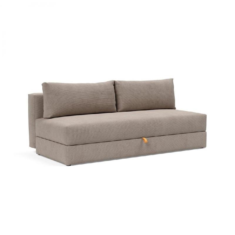 Innovation Living - Canapé convertible à ouverture assistée Osvald Cordufine beige 150x200 cm - design élégant avec espace de rangement_0