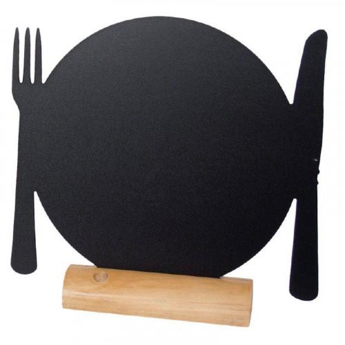 LOT DE 3 SILOUHETTES ARDOISES DE TABLE SECURIT - ASSIETTE