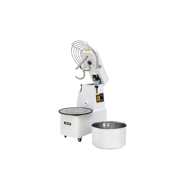 Pétrin spirale 2 vitesses à tête relevable 22L - Prismafood ITR202V - Acier inoxydable_0