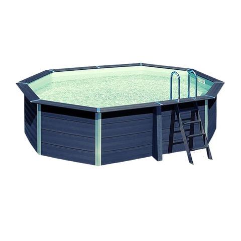 Piscine Barrain hors sol octogonale 27m² - composite PVC/chanvre - structure acier - fabrication française_0
