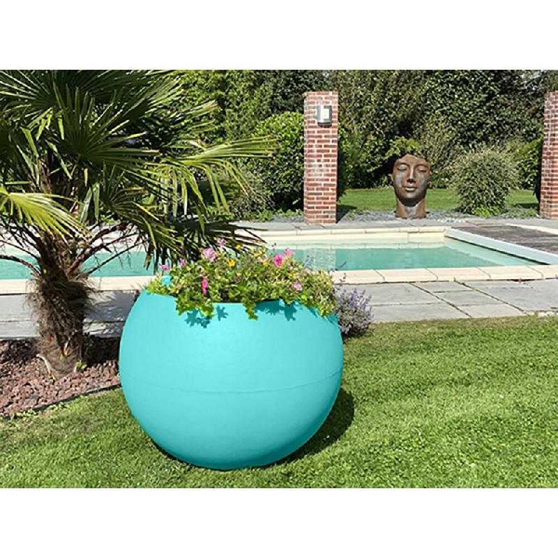 PLAST'UP ROTOMOULAGE Pot de fleurs sphérique xxl speranza 325l - MENTHEFRAICHE - bleu 0750122560288_0