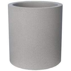 Pot en plastique rond aspect granit 30 cm Gris clair Riviera - gris 3580798331779_0