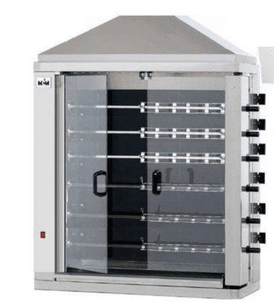 Rôtissoire vitrocéramique 11 broches MCM 6EVD - Capacité 66 poulets - 28,8 kW - Triphasé_0