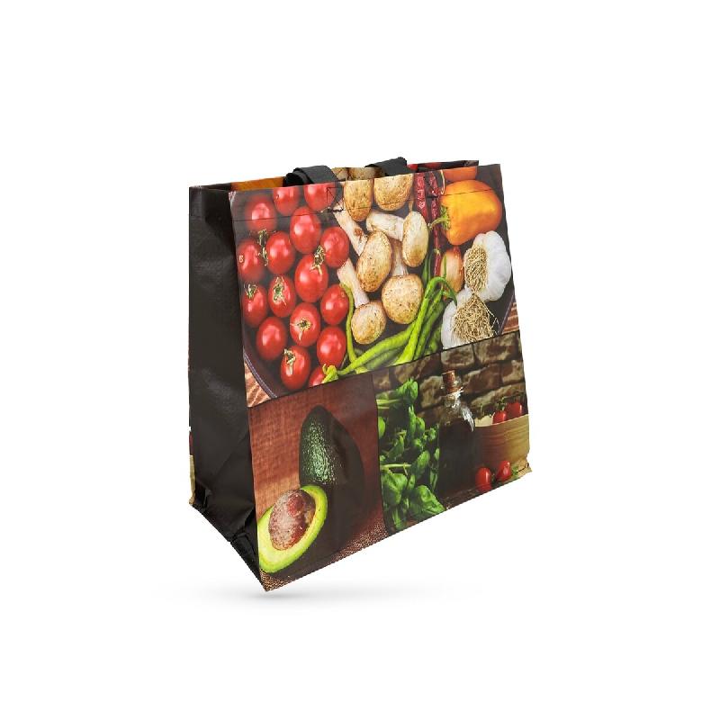 Sac cabas polypropylène tissé imprimé légumes 40x35x20 cm 100 g/m² (100 U) - multicolore A4F136_0