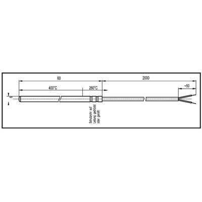 CAPTEUR DE TEMPÉRATURE ENDA K1-TC-J TYPE DE SONDE J GAMME DE MESURE -50 À 400 °C LONGUEUR DU CÂBLE 2 M 1 PC(S)