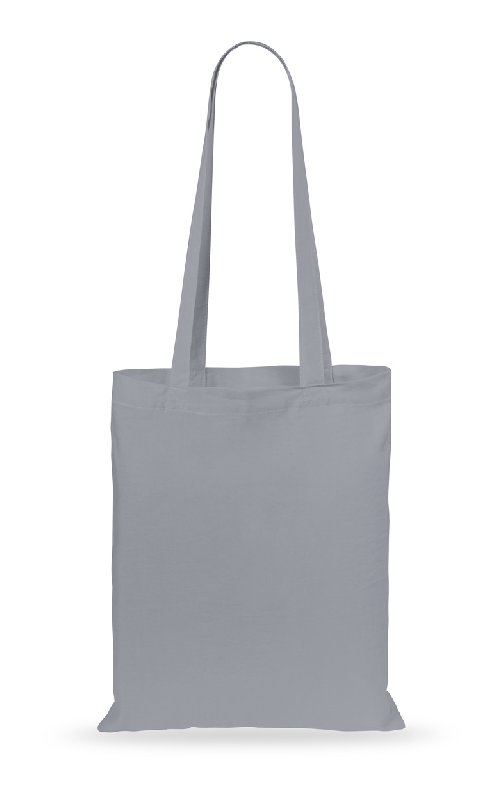 Tote bag coloré - 100% coton - 140 g/m2 - anses longues - gris cendré_0