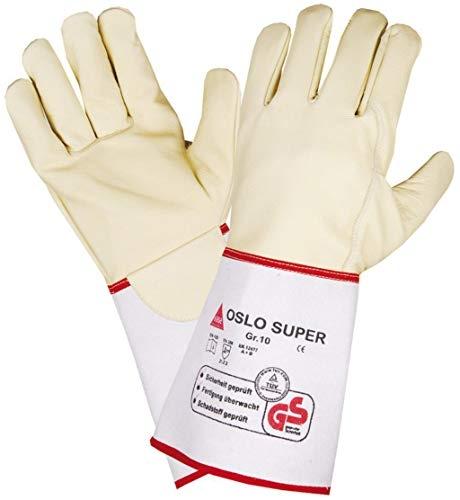 HASE - Gants de soudeur Oslo-Super en cuir de vache - Jaune - Certifiés TÜV et GS - Taille 10_0