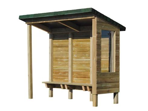 Abri Bus Rustique - Bois Massif Traité Autoclave Classe IV - 2,5 x 1,22 x 2,30 m_1