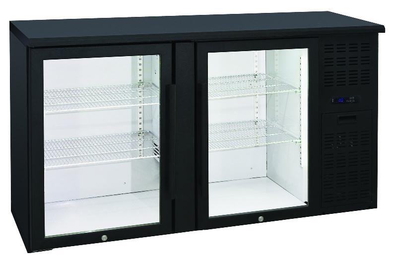 Arrière-bars skinplate - 2 portes vitrées - 4 étagères - groupe logé - AB200V_0