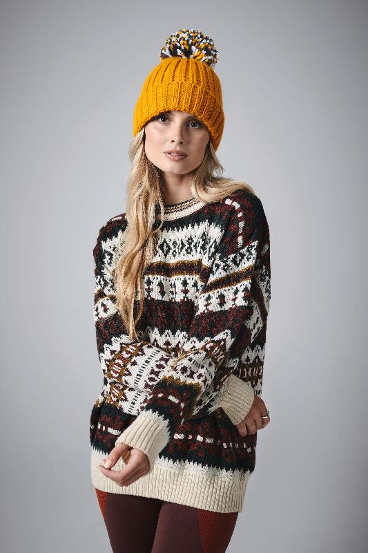 Bonnet Hygge - Réf: B390 - Tricot côtelé épais avec doublure en shearling et grand pompon - Marque Beechfield_0