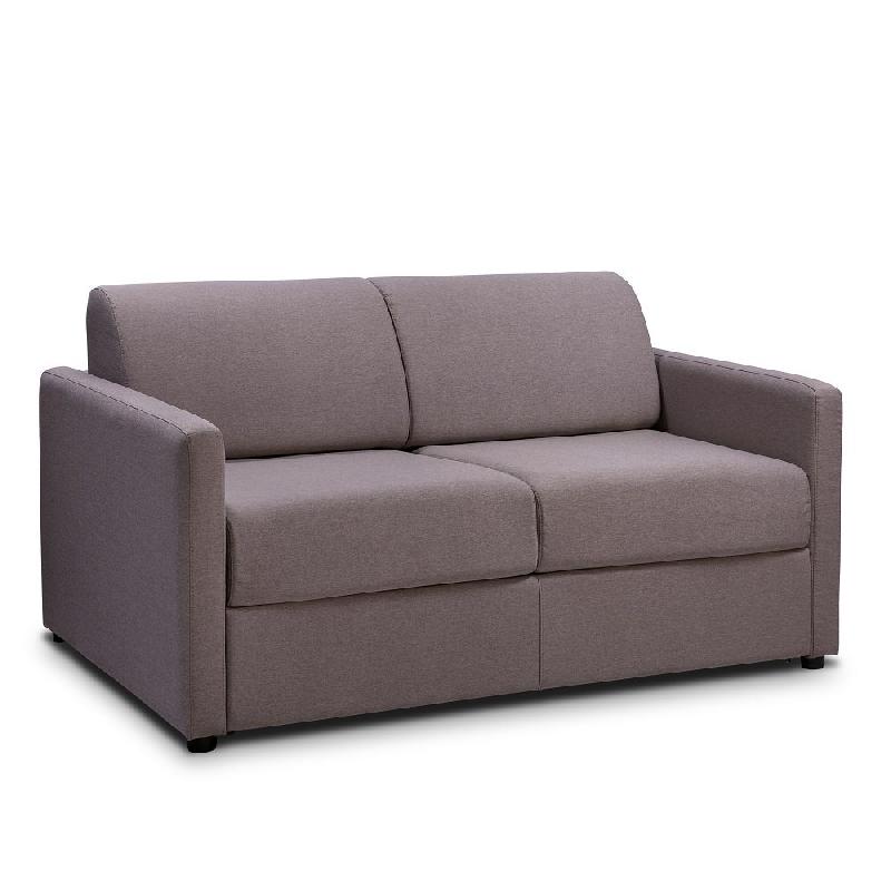 CANAPÉ CANAPEXPRESS GRANDIOSE MATELAS MÉMORY 22 CM SOMMIER MÉTAL 140 CM TISSU TWEED TAUPE_0