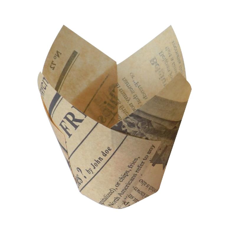 ECOLOMIQUE - 120 Pcs - Caissette de cuisson tulipe en papier brun - Ø4,5 cm, Hauteur: 8,5 cm - multicolore papier ECO210CPST3J_0