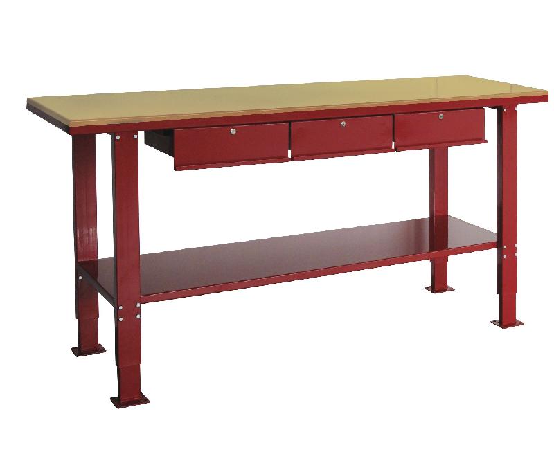 Établi 150 cm avec pieds réglables plateau MDF 2 tiroirs MW Tools DER1500PW_0