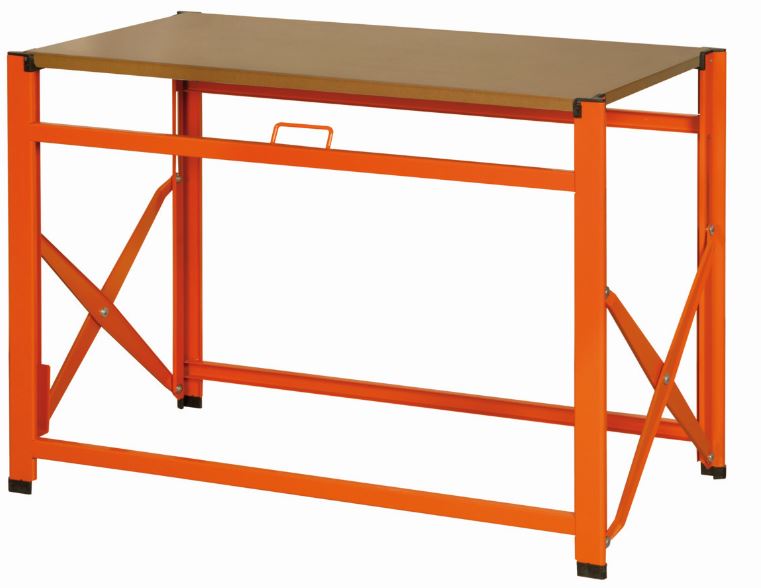 Établi portable avec plateau MDF et en acier galvanisé, orange, 970 mm x 510 mm x 840 mm - 1495FWB097TD_0