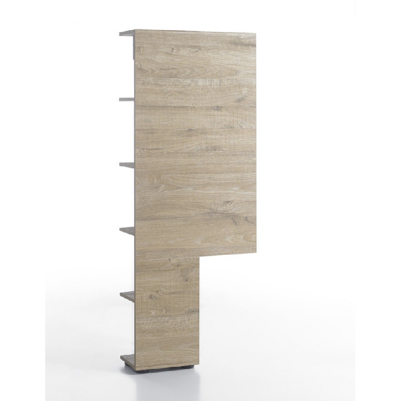 Étagère design Verona - MDF décor chêne avec 4 tablettes à gauche et 3 à droite_0